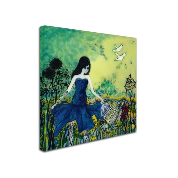 Wyanne 'Big Eyed Girl Letting Go' Canvas Art,24x24